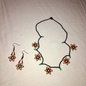 Handmade earring and necklace jewelry set